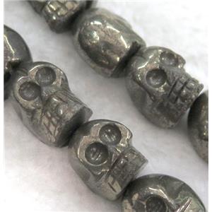 pyrite beads, skull, approx 13x16mm, 10pcs per st