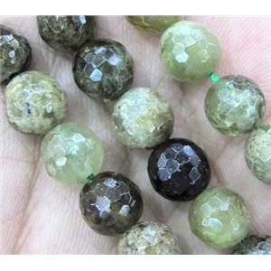 green garnet beads, faceted round, 8mm dia, approx 48pcs per st