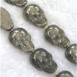 Pyrite Skull Beads, approx 8x14mm