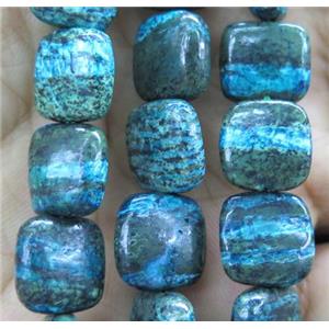 Blue SilverLine Jasper beads, square, approx 12x12mm