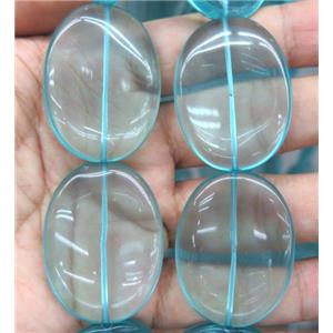 Topaz beads synthetic with crystal, blue, oval, approx 30x40mm
