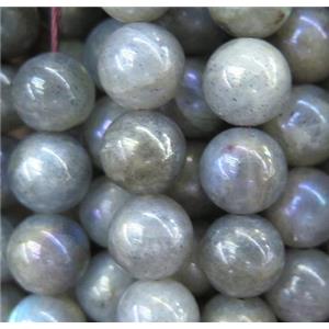 Labradorite beads, round, AB-color plated, approx 8mm dia