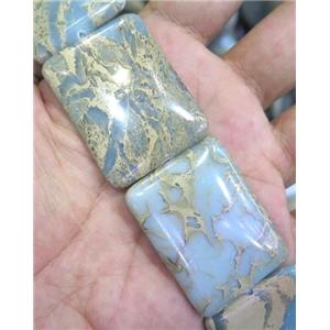 snakeskin jasper bead, rectangle, approx 18x25mm, 16pcs per st