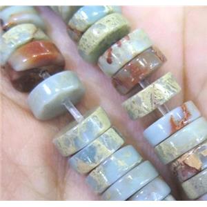 snakeskin jasper heishi beads, approx 3x8mm