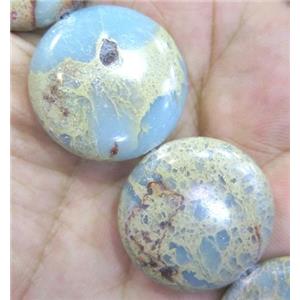 snakeskin jasper beads, coin-round, approx 25mm dia, 17pcs per st