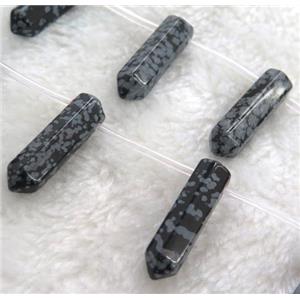 snowflake jasper beads, bullet shape, approx 8x31mm, 12pcs per st