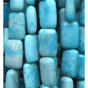 Synthetic Larimar Beads Blue Rectangle, approx 8x12mm, 15.5 inches