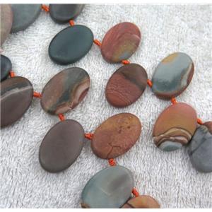 American Picture Jasper beads, matte, oval, approx 15-35mm