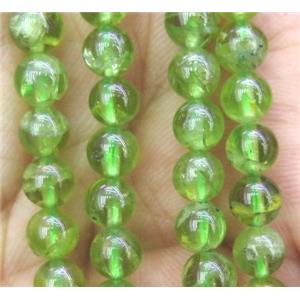 natural Peridot beads, round, approx 5mm dia