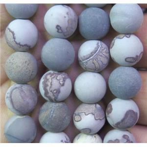natural round matte Chohua Jasper Beads, approx 10mm dia, 15.5 inches
