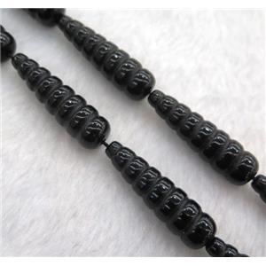 black agate onyx teardrop beads, approx 10x35mm, 15.5 inches