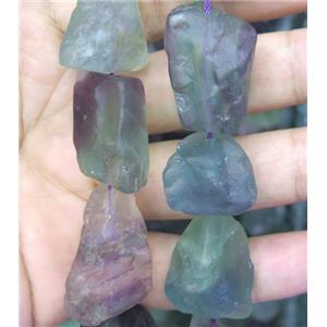 Fluorite beads, freeform nugget, approx 15-35mm, 15.5inch st.