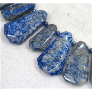 lapis lazuli beads, faceted teardrop, blue, approx 20-40mm, 15.5 inches