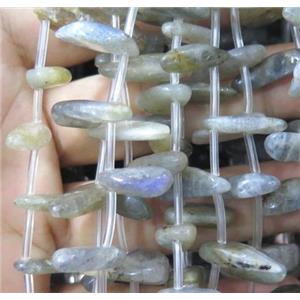 Labradorite chip bead, freeform, approx 8-16mm