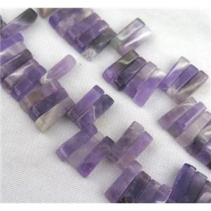 Amethyst beads, stick, purple, approx 15-18mm