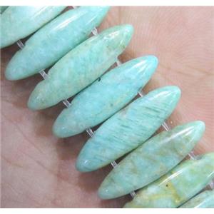 oval amazonite beads with 2holes, approx 22mm wide