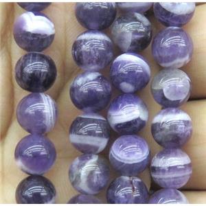 dog-tooth Amethyst beads, round, purple, approx 10mm dia