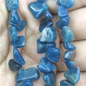 Apatite chip beads, freeform, blue, approx 6-12mm