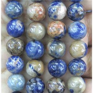 orange Sodalite Beads, round, blue, approx 12mm dia