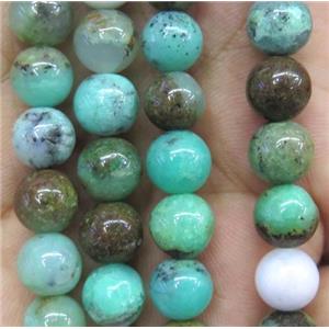 natural Australian Chrysoprase Beads, round, green, approx 10mm dia