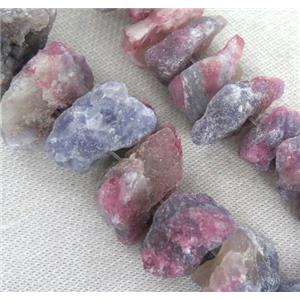 pink tourmaline chip beads, freeform nugget, approx 15-35mm