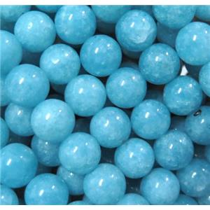 blue sponge quartz beads, round, approx 4mm dia