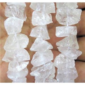 clear quartz chip beads, freeform, white, approx 12-18mm