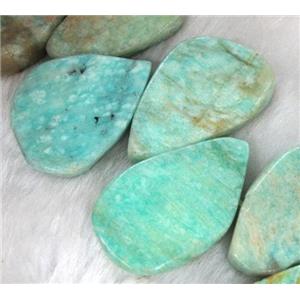 amazonite beads for necklace, green, teardrop, approx 12x18-25x40mm