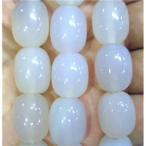 white agate barrel beads, approx 13x18mm