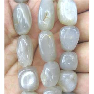 grey moonstone bead, freeform, approx 10-16mm