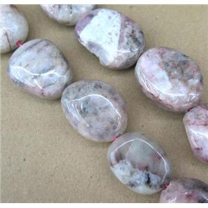 pink opal jasper beads, freeform, approx 15-35mm