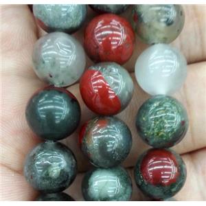 Africa bloodstone jasper bead, round, approx 14mm dia