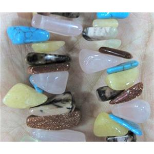 mixed gemstone bead chips, freeform, approx 15-20mm