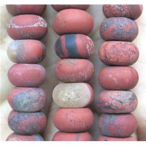 matte Red Jasper Beads, rondelle, approx 6x10mm