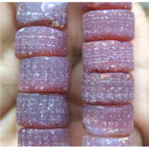 matte red agate bead, heeshi, approx 14-16mm dia