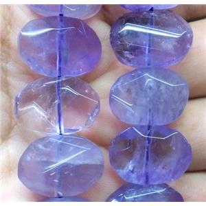 faceted amethyst oval bead, lt.purple, approx 15-20mm, 15.5 inches length