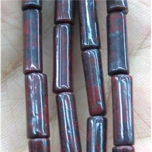 Autumn Jasper tube beads, approx 4x13mm