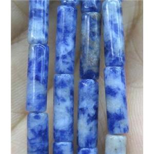 blue sodalite tube bead, approx 4x13mm