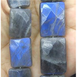 labradorite bead, faceted rectangle, approx 15x20mm, 20pcs per st