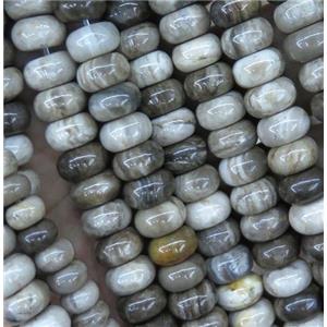 natural Silver Leaf Jasper beads, rondelle, approx 5x8mm