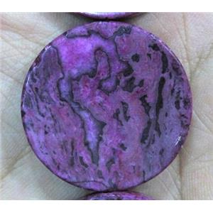 sea sediment jasper, flat rond, purple, approx 25mm dia