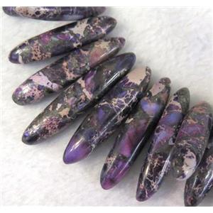 Imperial Jasper Beads for necklace, stick, purple, approx 15-60mm