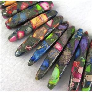 Imperial Jasper Beads for necklace, stick, colorful, approx 15-60mm