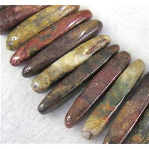 Picasso Jasper stick Beads for necklace, approx 15-60mm