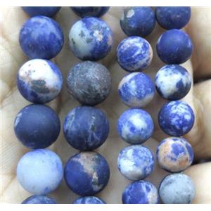 blue Sodalite bead, matte round, approx 10mm dia, 38pcs per st