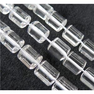Clear Quartz beads, 3faces tube, approx 10x13mm