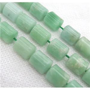 green Burman Chrysoprase beads, 3faces tube, approx 10x13mm