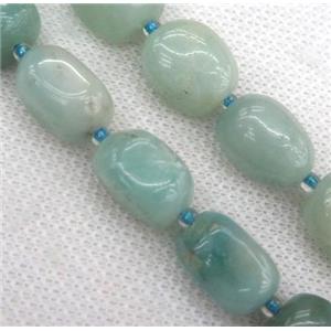 Amazonite bead, freeform, blue, approx 10-15mm