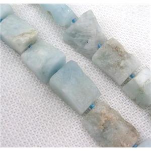 Aquamarine bead, freeform, blue, approx 10-18mm
