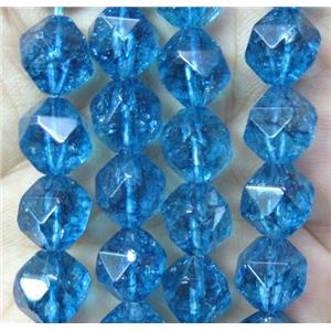 Blue Topaz Beads, faceted round ball, approx 8mm dia